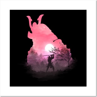 Samurai Silhouete Illustration Posters and Art